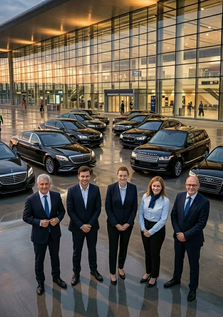 Airport Taxi Birmingham team and fleet at the main passenger terminal